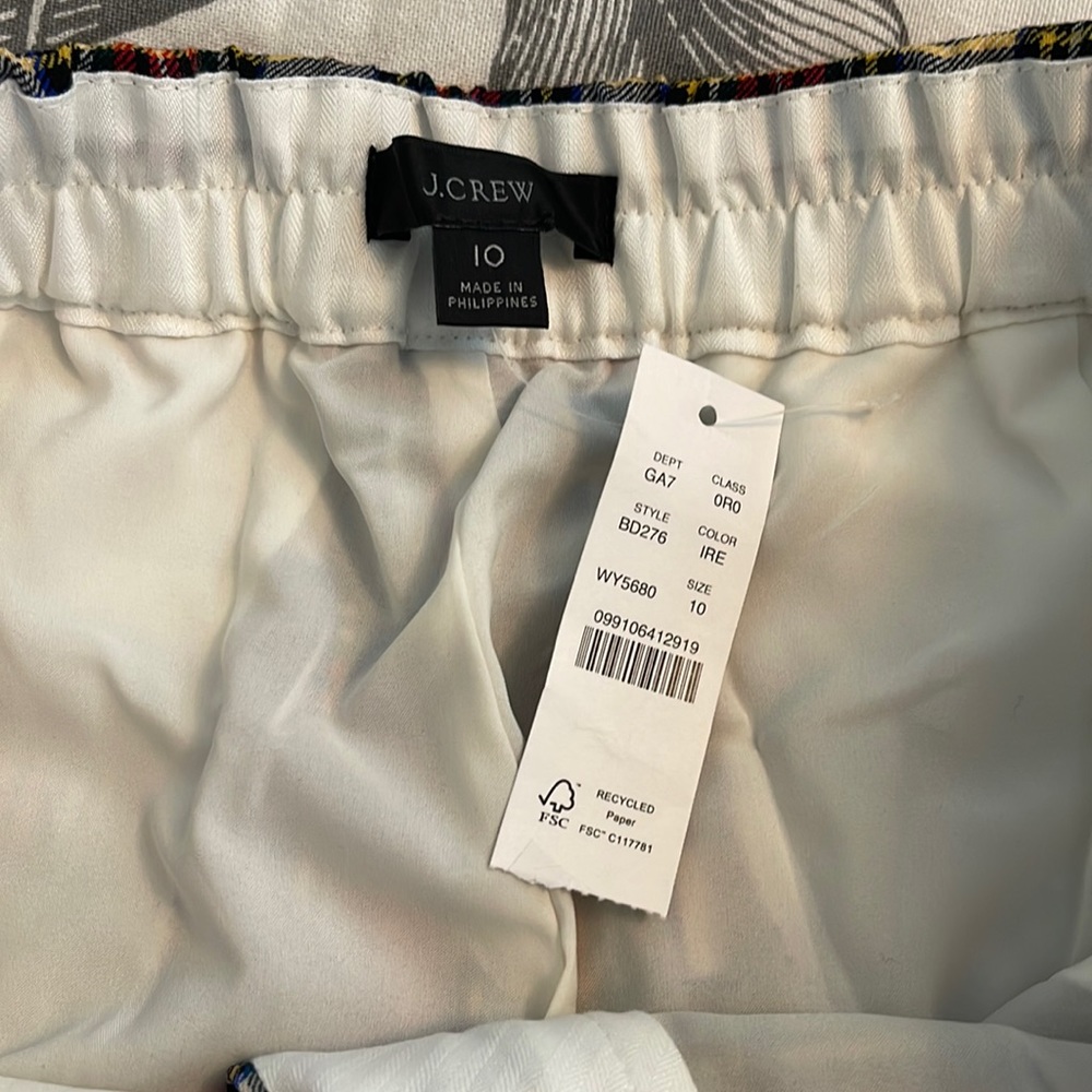 J.Crew straight-leg bi-stretch wool pant Snowy Stewart tartan plaid BD276 - Picture 6 of 10
